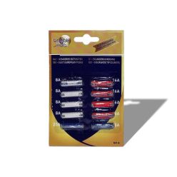 Biztosíték készlet henger, 10db-os bliszter