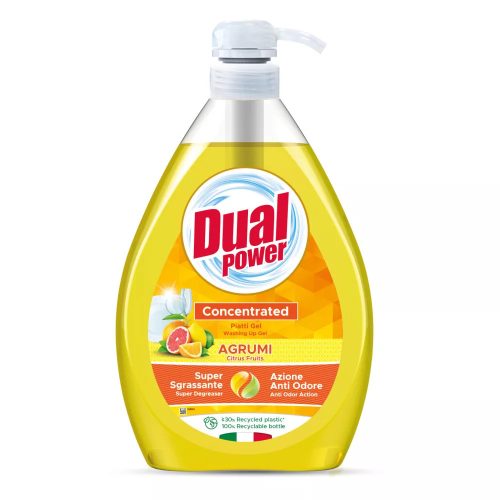 DUAL POWER mosogatószer naranccsal 1L | sárga | 6db/krt.
