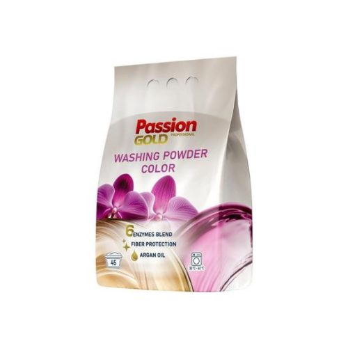 PASSION GOLD mosópor színes - argán olajjal illatosított 2,7kg | 45 mosás | 5db/krt