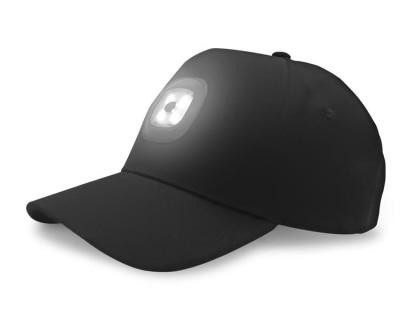 Baseball sapka | újratölthető LED lámpával | fekete