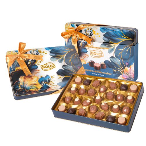Bolci fémdobozos green floral válogatás táskával 250g
